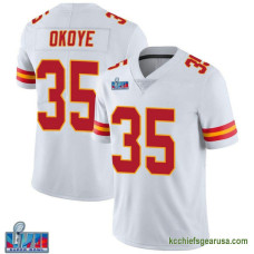 Youth Kansas City Chiefs Christian Okoye White Authentic Vapor Untouchable Super Bowl Lvii Patch Kcc216 Jersey C1351